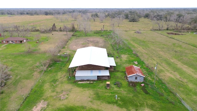 bird's eye view with a rural view