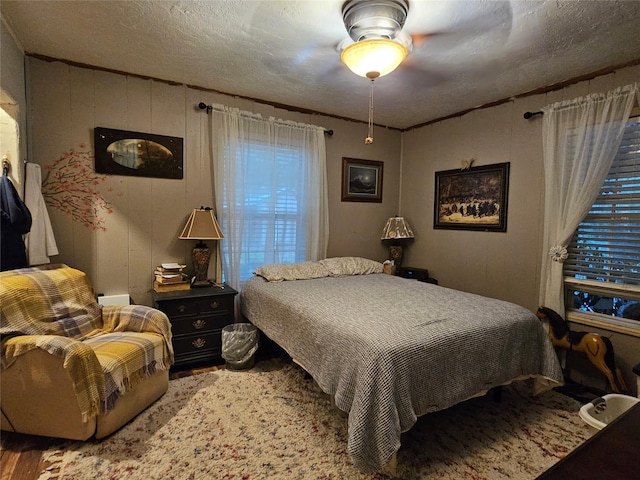 bedroom with a textured ceiling