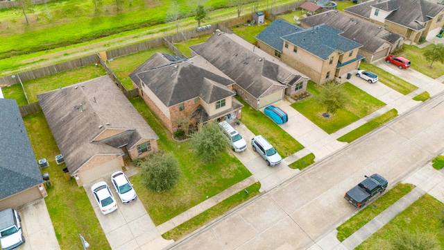 aerial view with a residential view