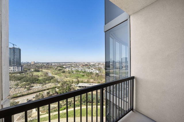 balcony with a view of city