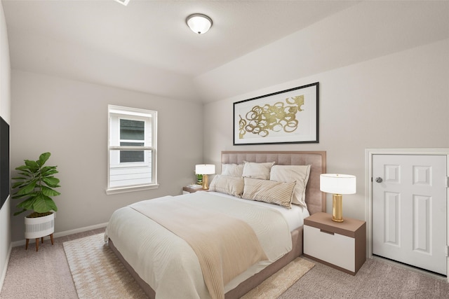 19126 Hazel Firs Ln, Magnolia, TX 77355 - bedroom with light colored carpet, lofted ceiling, and baseboards