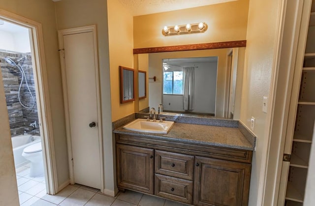 full bath featuring tile patterned floors and vanity