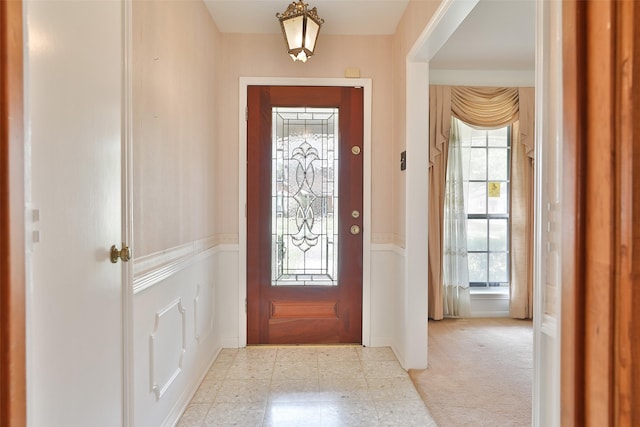 view of carpeted entryway