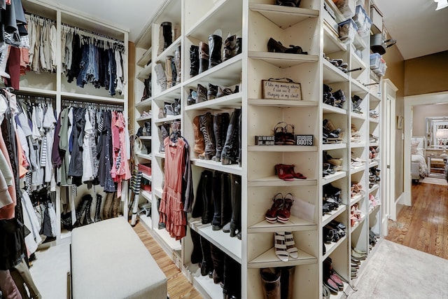 spacious closet featuring wood finished floors