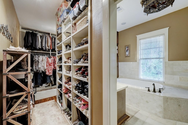 view of walk in closet