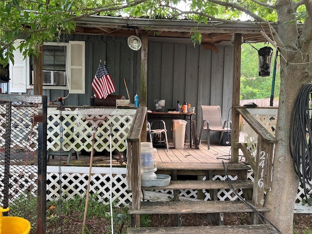 deck featuring fence