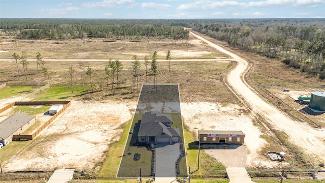 aerial view featuring a rural view