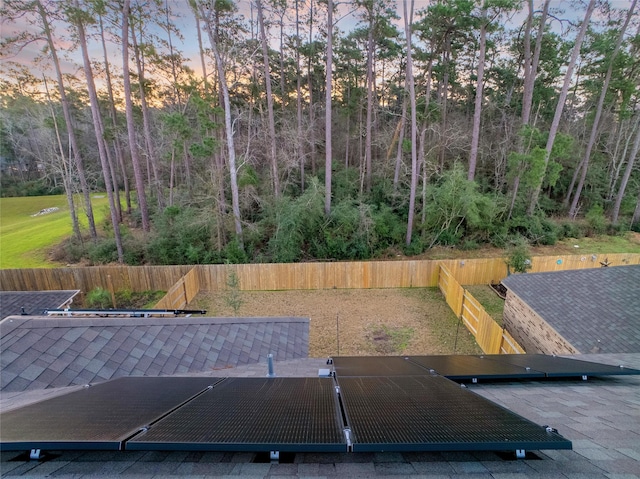 exterior space featuring a fenced backyard