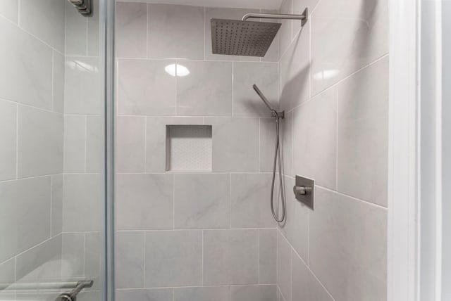 bathroom with a stall shower