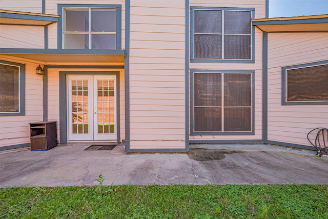 doorway to property featuring french doors and a patio