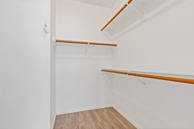 walk in closet featuring light wood finished floors