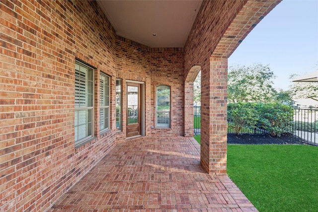 view of patio / terrace with fence