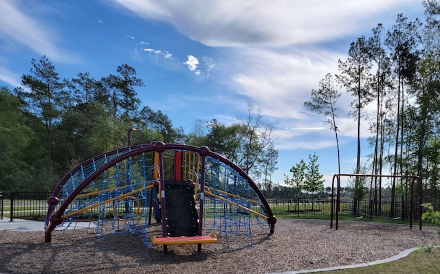 community play area with fence