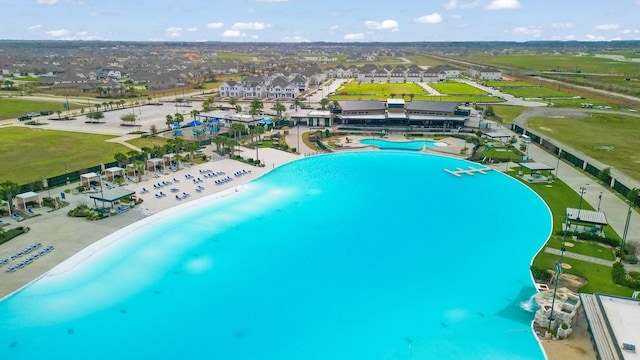 drone / aerial view with a residential view