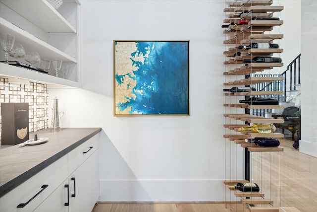 wine cellar featuring wood finished floors