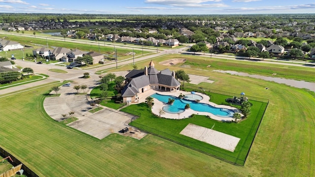 aerial view with a residential view