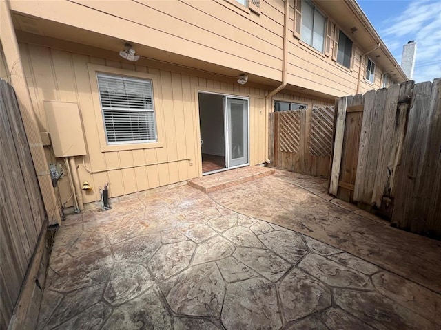 exterior space featuring a patio and fence