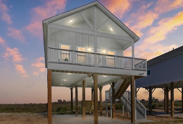 surrounding community with a carport and stairway