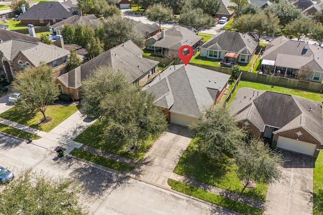 bird's eye view with a residential view