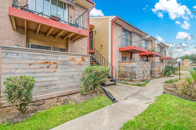 exterior space featuring stairs