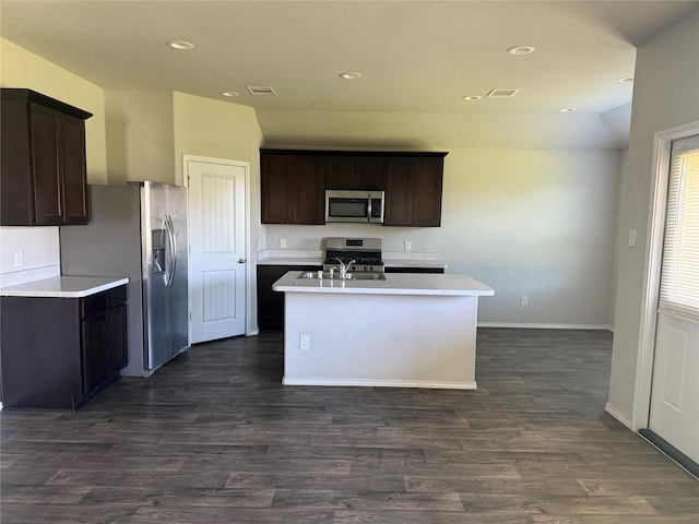 kitchen with visible vents, appliances with stainless steel finishes, and light countertops