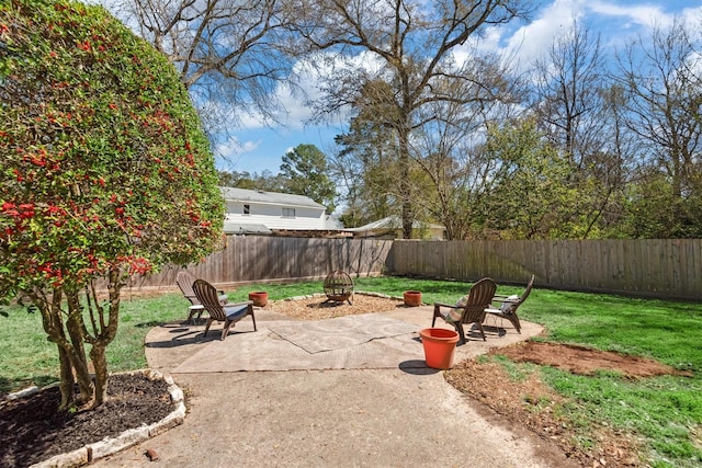 view of patio with a fenced backyard