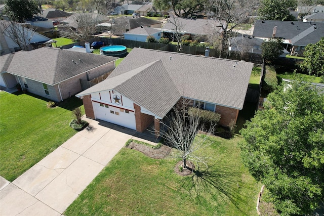 birds eye view of property featuring a residential view