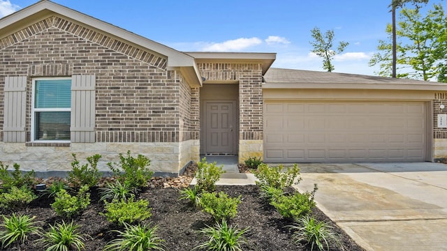 14615 Lost Cave Way, New Caney, TX 77357 - ranch-style house featuring an attached garage, driveway, and brick siding