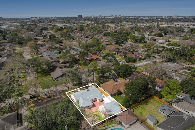 drone / aerial view with a residential view