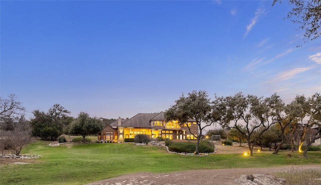 view of front of house with a front yard