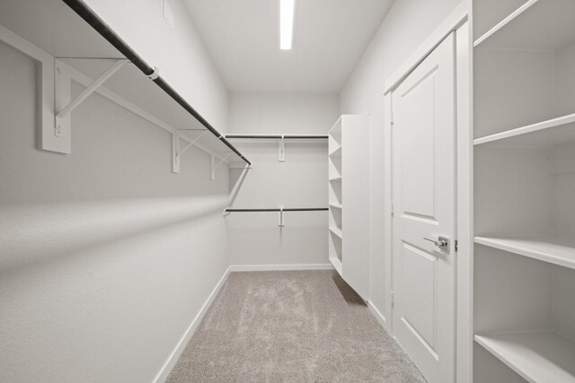 walk in closet with carpet