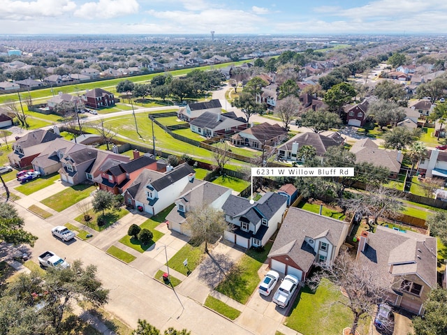 bird's eye view featuring a residential view