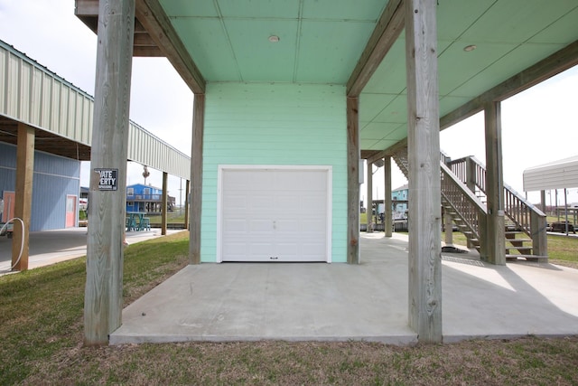 view of garage