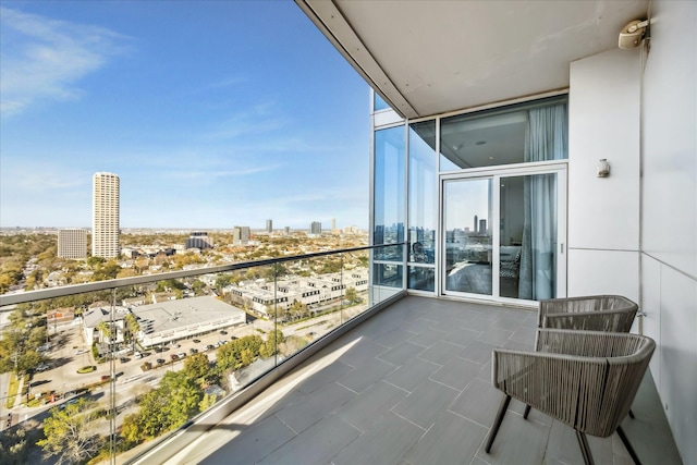 balcony with a city view