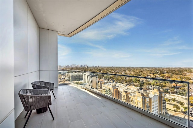 balcony with a view of city