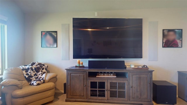 living room featuring light wood-type flooring