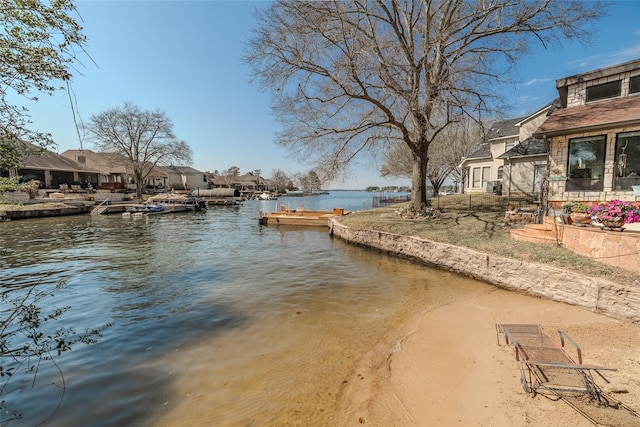 water view with a boat dock