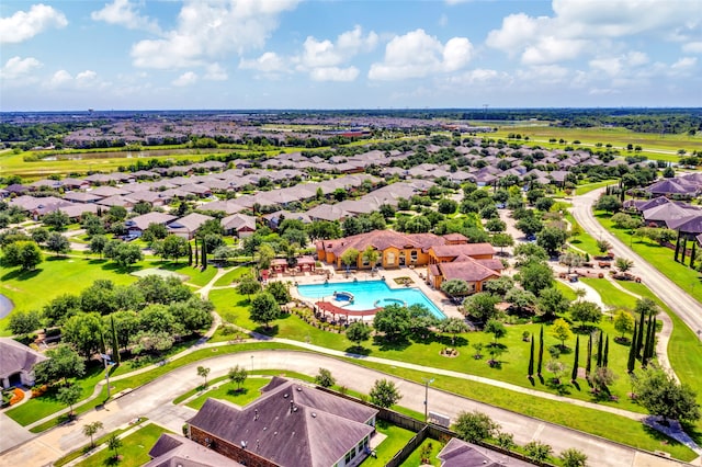 aerial view featuring a residential view