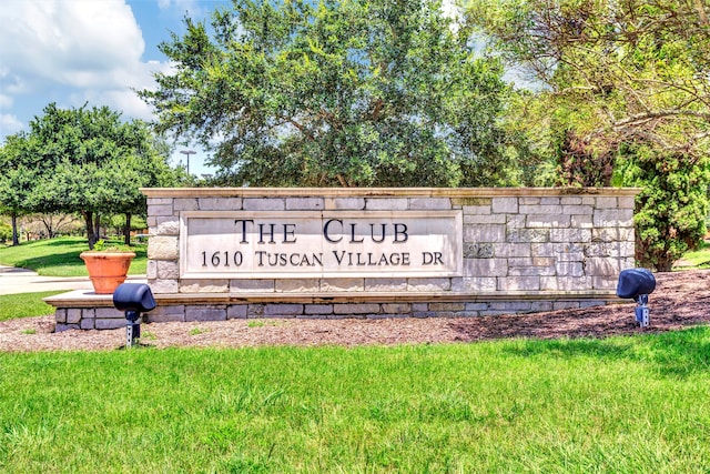 view of community sign