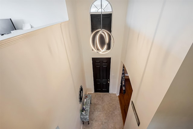 view of tiled entrance foyer