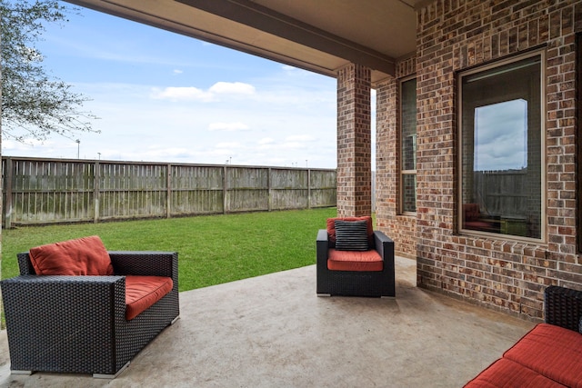 view of patio / terrace featuring a fenced backyard