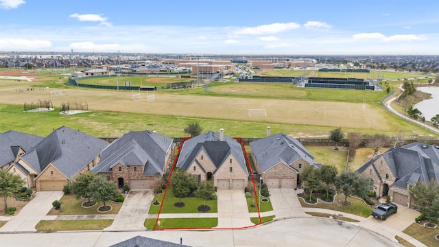 aerial view featuring a residential view