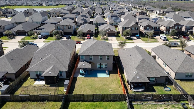 aerial view with a residential view