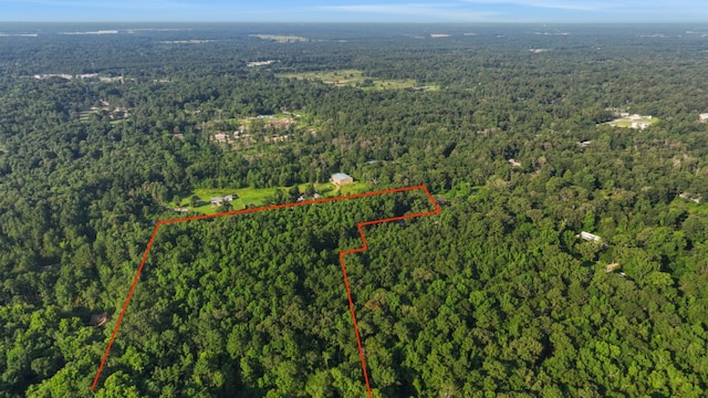 drone / aerial view with a forest view