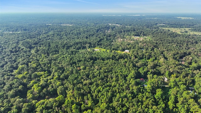 drone / aerial view with a forest view