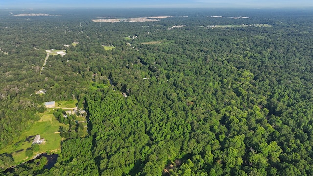 bird's eye view featuring a view of trees