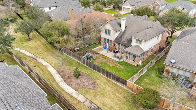 bird's eye view with a residential view