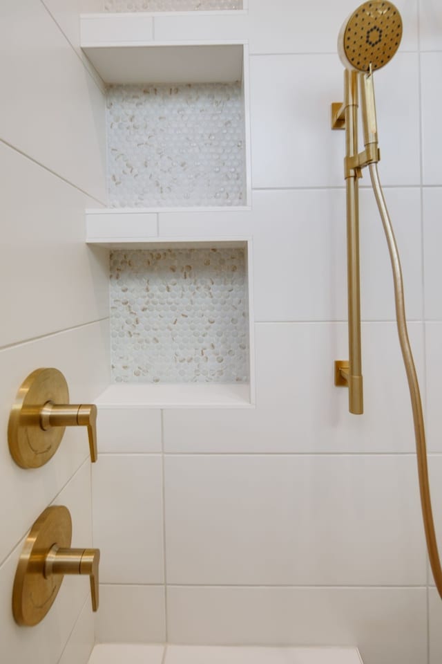 details with tiled shower