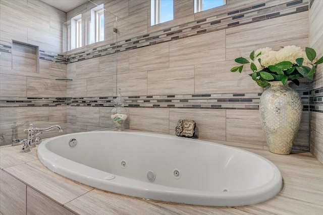 bathroom featuring a whirlpool tub