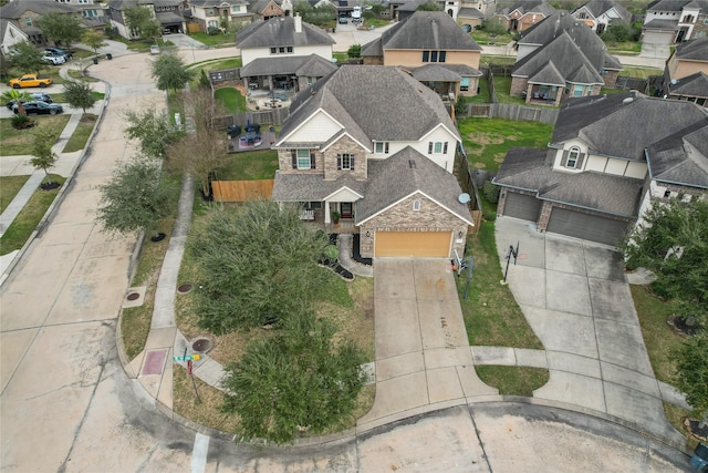 bird's eye view with a residential view